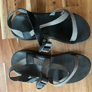 Custom Chaco sandals white and black pattern
